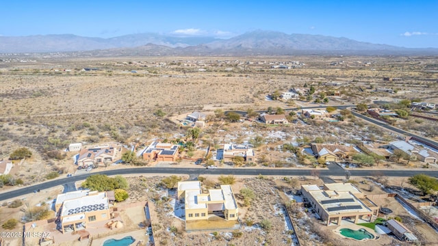 drone / aerial view with a mountain view