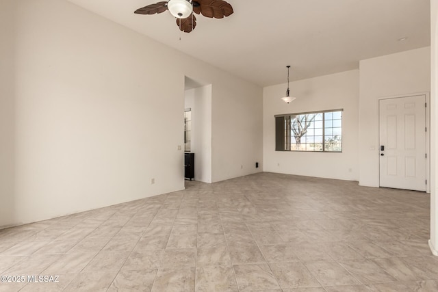 empty room with ceiling fan