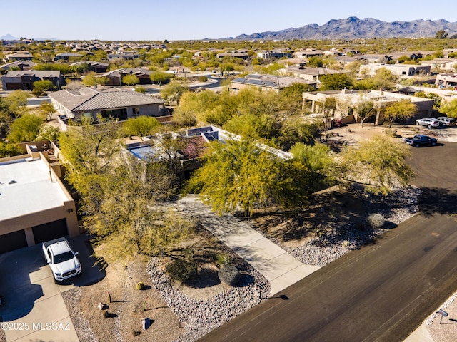 aerial view with a mountain view