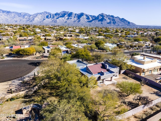 drone / aerial view with a mountain view