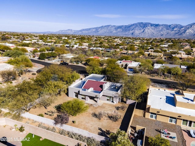 aerial view with a mountain view