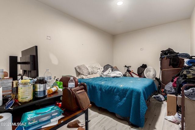 bedroom featuring light wood-type flooring