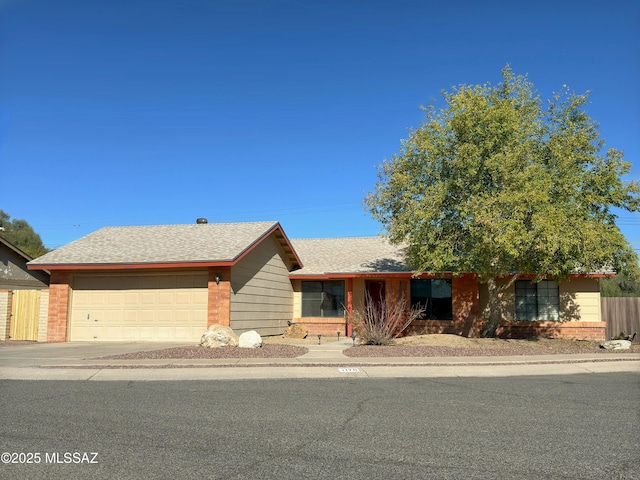 view of front of house with a garage