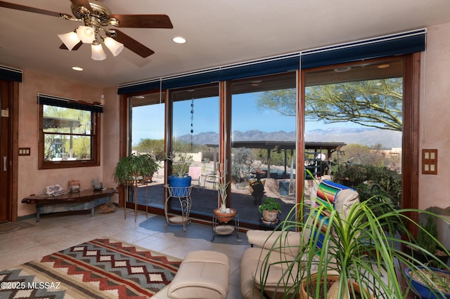 925 N Rancho Del Jefe Loop, Tucson, AZ 85748 - sunroom with a mountain view