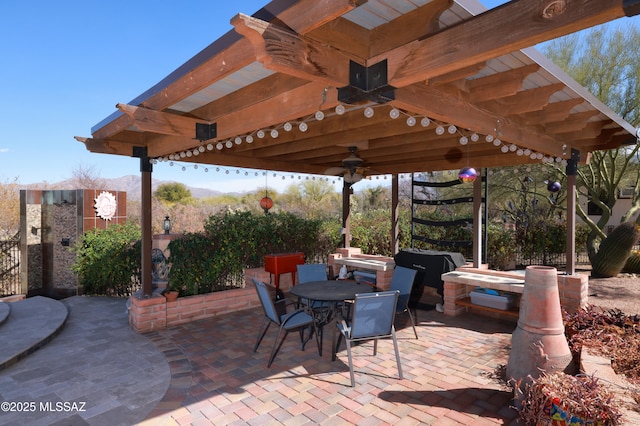 925 N Rancho Del Jefe Loop, Tucson, AZ 85748 - view of patio with a ceiling fan, outdoor dining area, and a gazebo