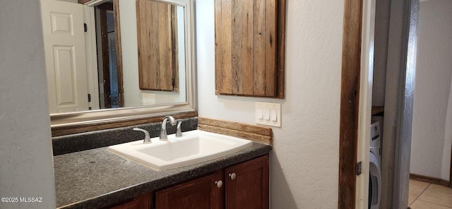 bathroom featuring vanity and tile patterned floors