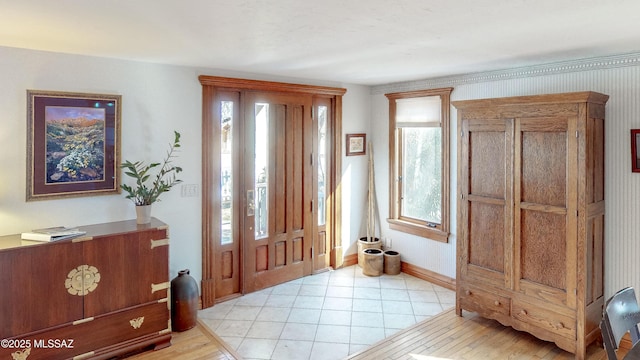 foyer with light hardwood / wood-style flooring