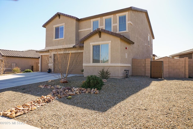 view of front of house with a garage