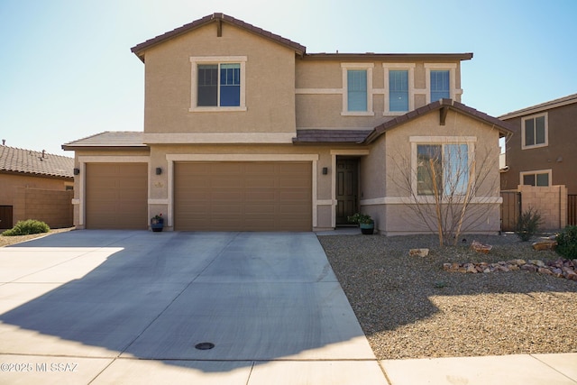 view of front facade featuring a garage