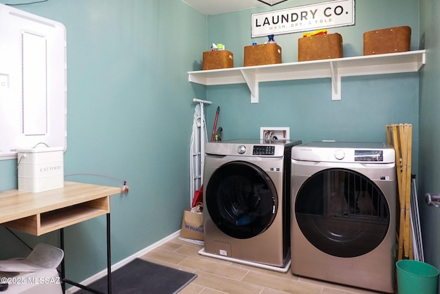 laundry room featuring washer and dryer