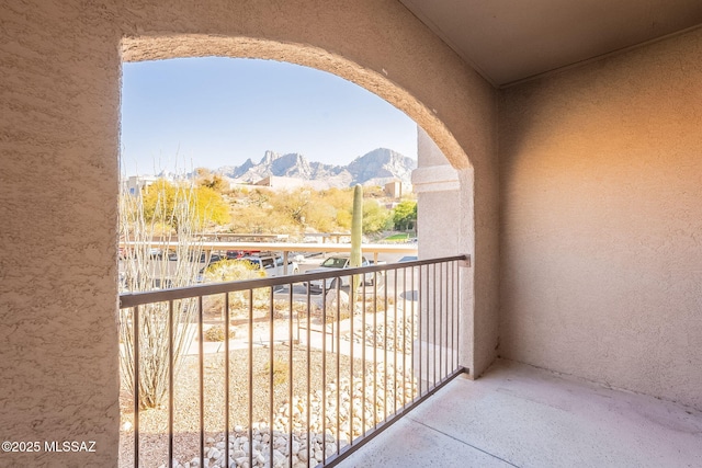 balcony with a mountain view