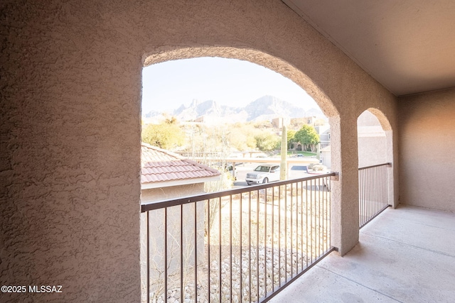 balcony with a mountain view