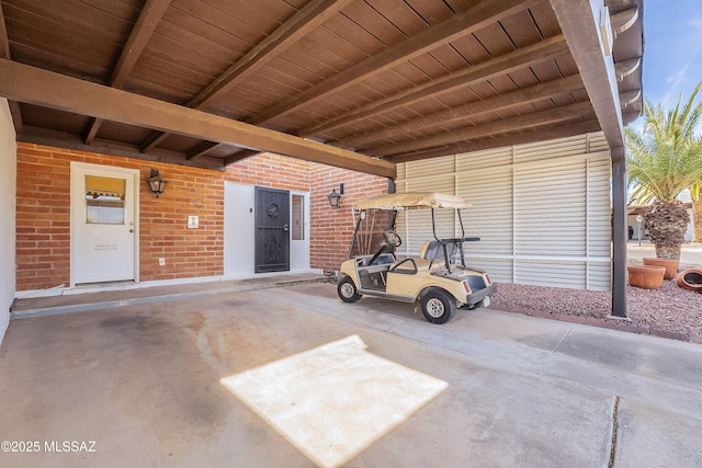 view of garage