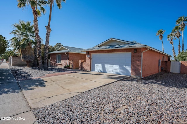 single story home with a garage