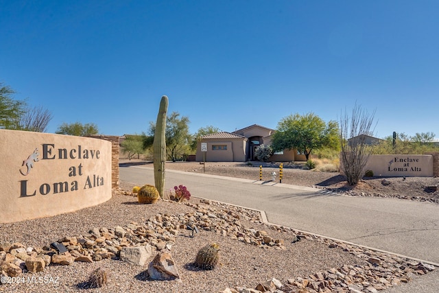 view of community sign