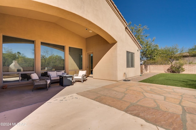 view of patio / terrace featuring an outdoor living space