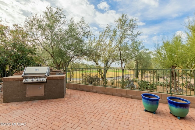 view of patio / terrace with grilling area and an outdoor kitchen