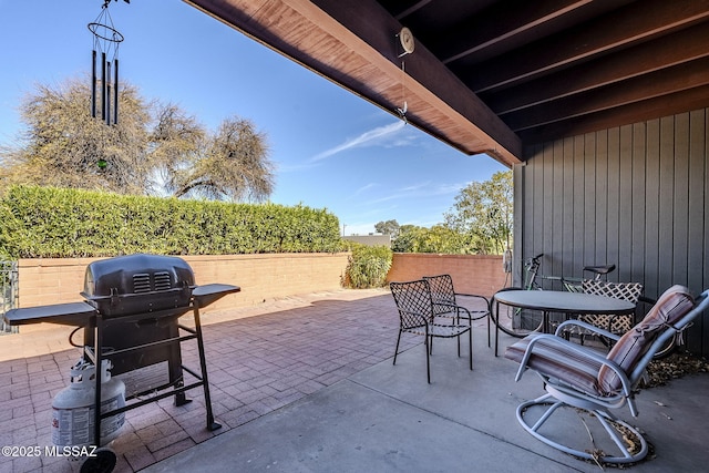 view of patio with area for grilling