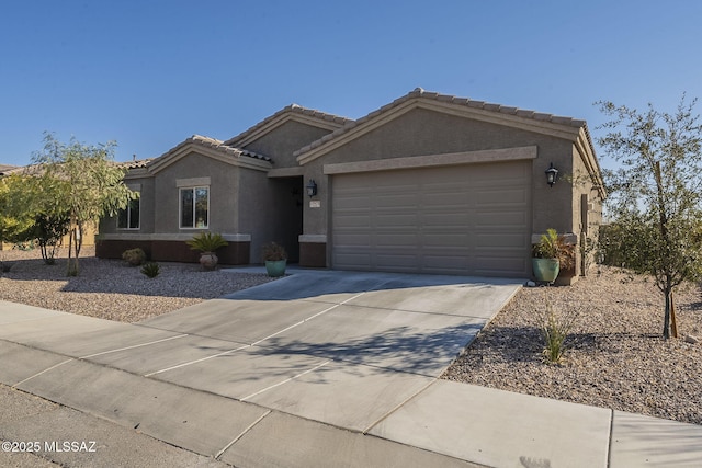 single story home featuring a garage