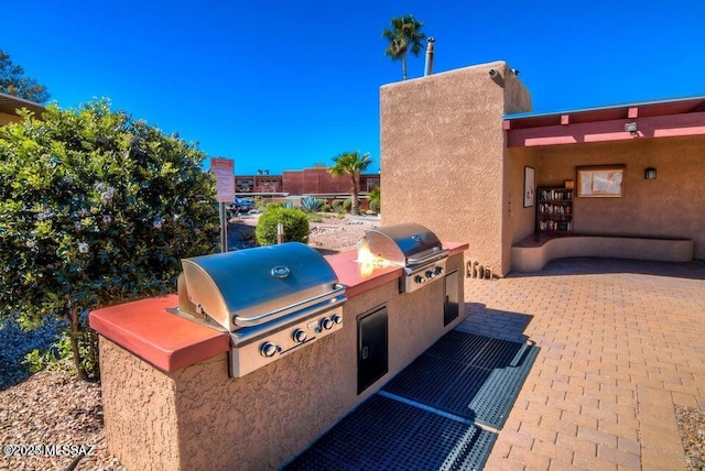 view of patio / terrace with area for grilling and exterior kitchen