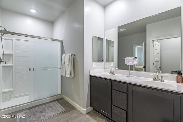 10139 N Sand Sage Trl, Marana, AZ 85653 - bathroom with vanity and a shower with shower door