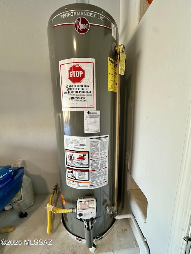 utilities featuring gas water heater