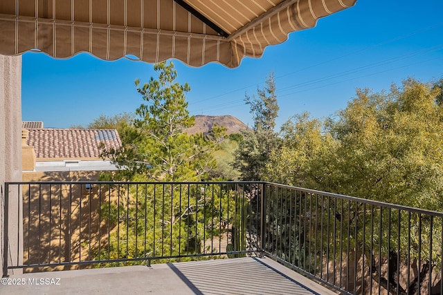 balcony with a mountain view