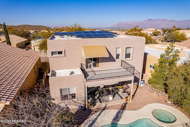 bird's eye view featuring a mountain view