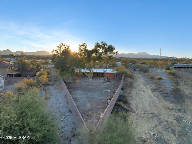 exterior space featuring a mountain view