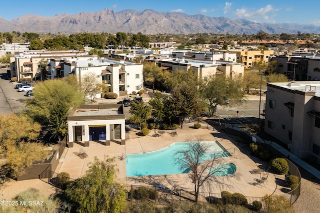 aerial view featuring a mountain view