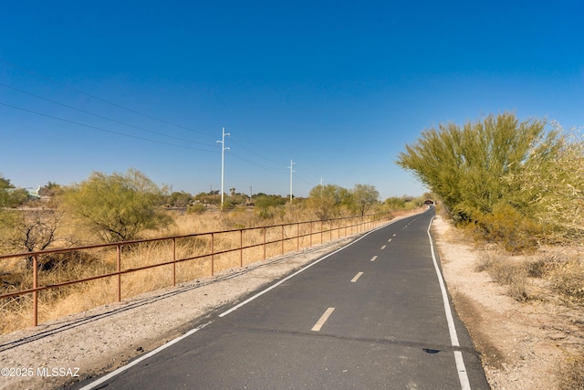 view of street with a rural view