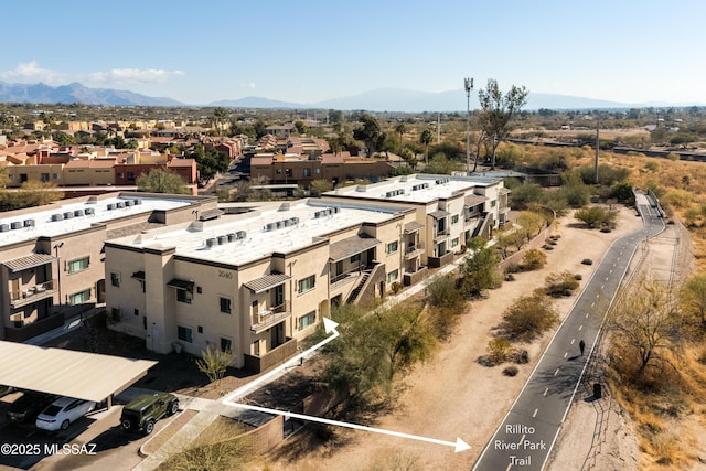 aerial view featuring a mountain view