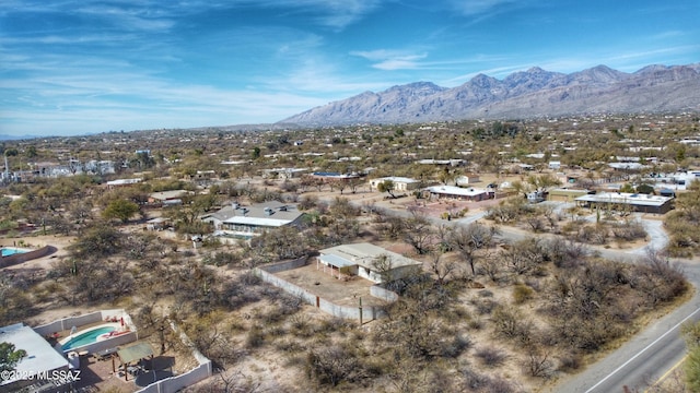 drone / aerial view with a mountain view