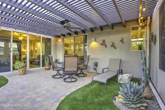 view of patio with a pergola