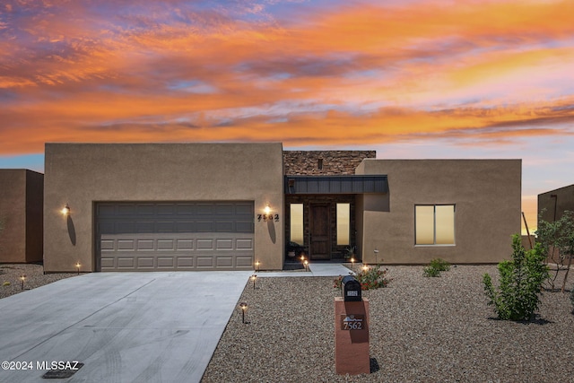 view of front facade with a garage