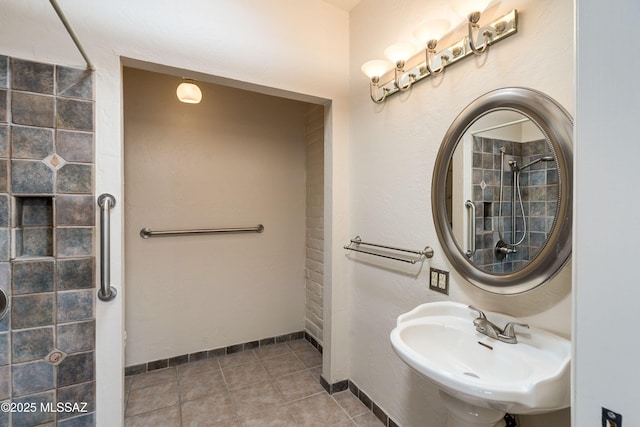 bathroom featuring sink and tile patterned floors