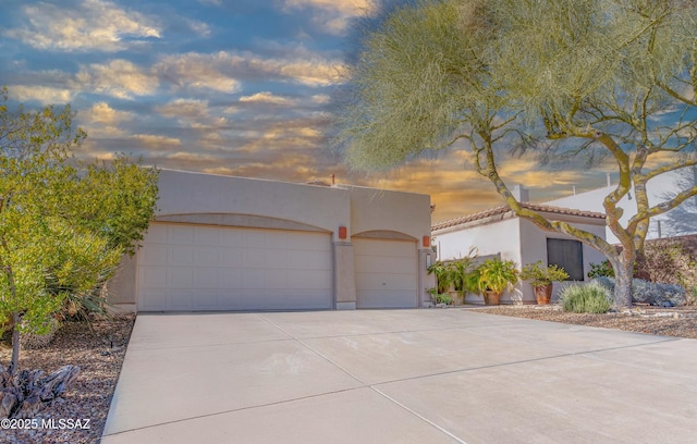 view of front of house with a garage