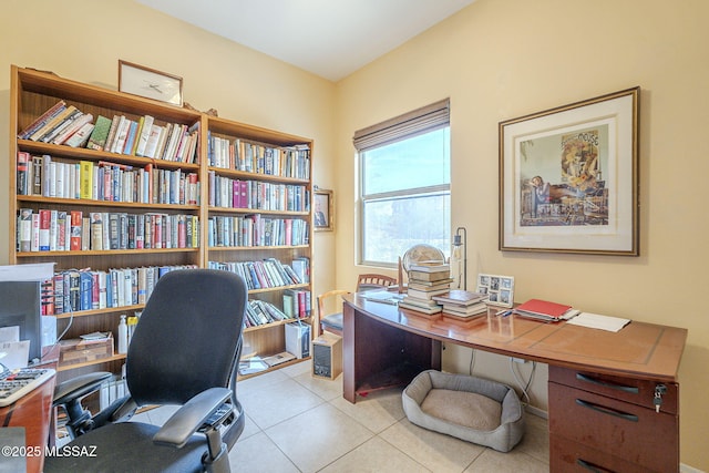 office space featuring light tile patterned floors