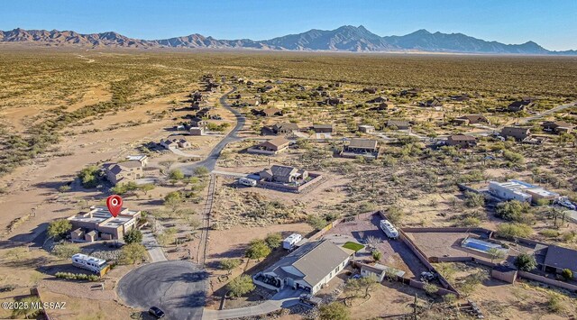 bird's eye view featuring a mountain view