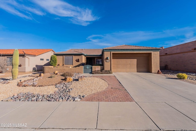 view of front of property featuring a garage