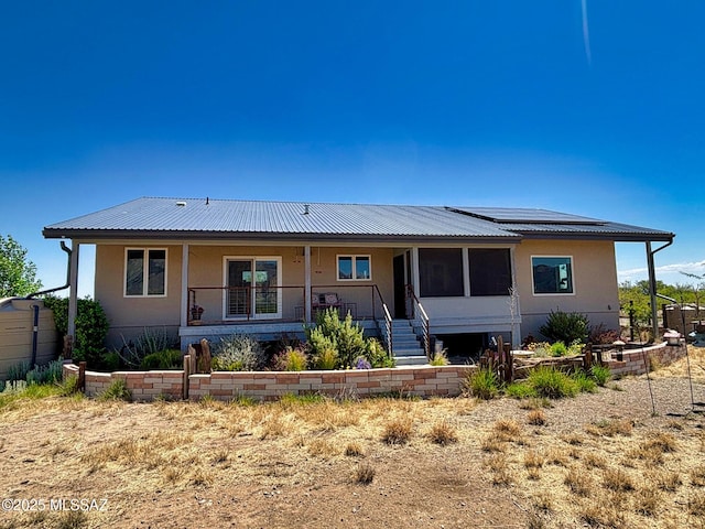 1155 N Dakotas Trl, Cochise, AZ 85606 - view of front of property with metal roof, a porch, and solar panels