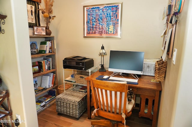 office area featuring hardwood / wood-style flooring