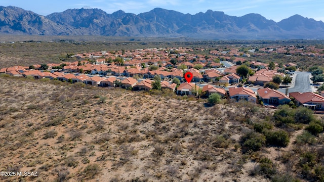 bird's eye view with a mountain view