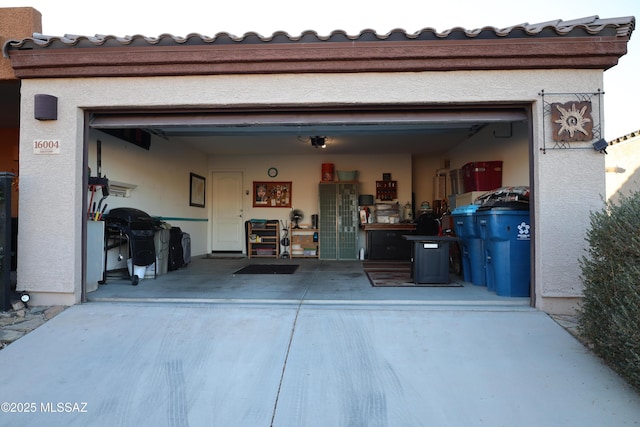 view of garage