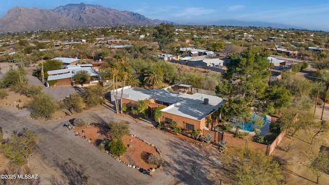 aerial view with a mountain view