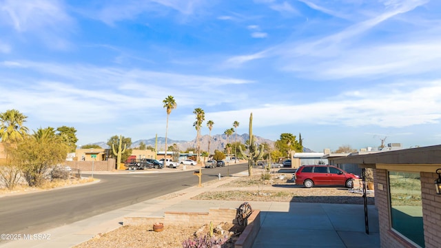 view of road with a mountain view