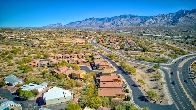 drone / aerial view with a mountain view