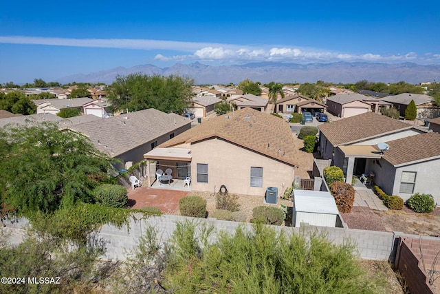 aerial view with a mountain view