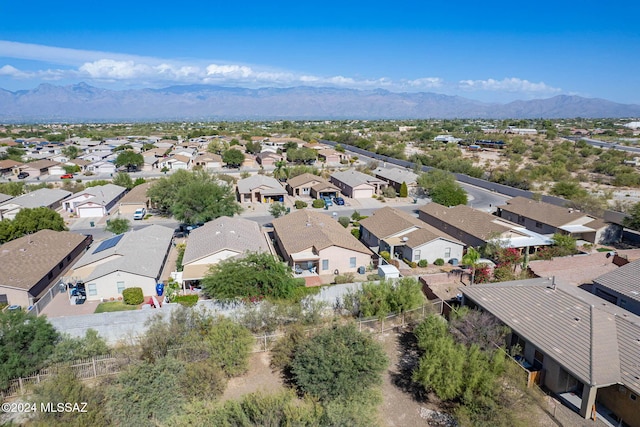 aerial view with a mountain view