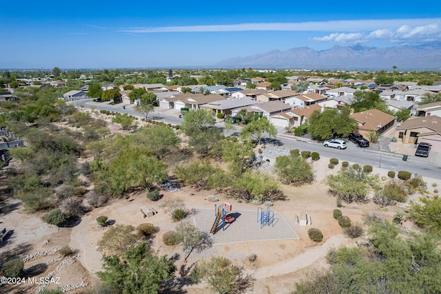 aerial view featuring a mountain view